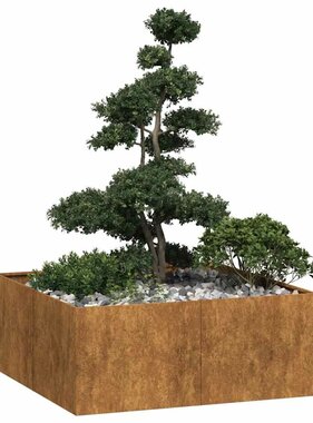VidaXL Plantenbak roestig 100x100x40 cm weervast staal