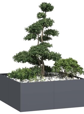 VidaXL Plantenbak 100x100x40 cm staal antracietkleurig