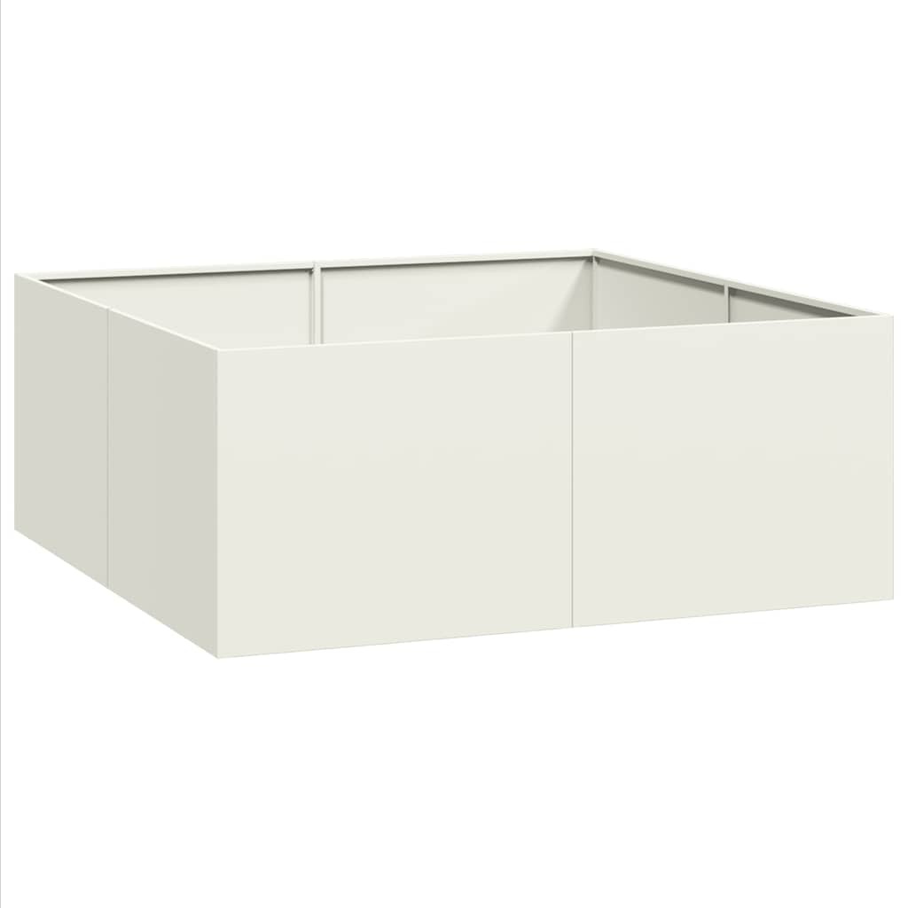 VidaXL Plantenbak 100x100x40 cm staal wit