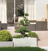 VidaXL Plantenbak 100x100x40 cm staal wit