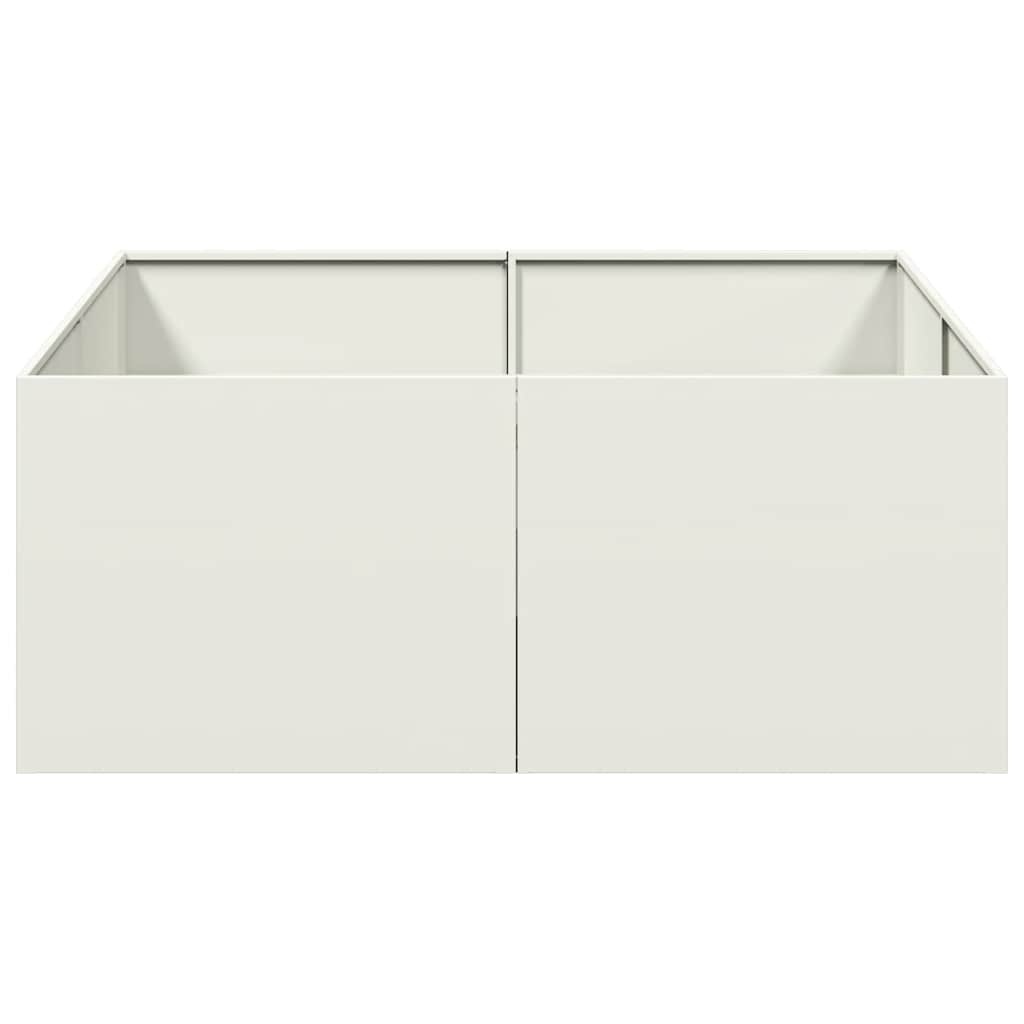 VidaXL Plantenbak 100x100x40 cm staal wit