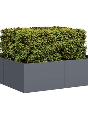 VidaXL Plantenbak 100x100x30 cm staal antracietkleurig