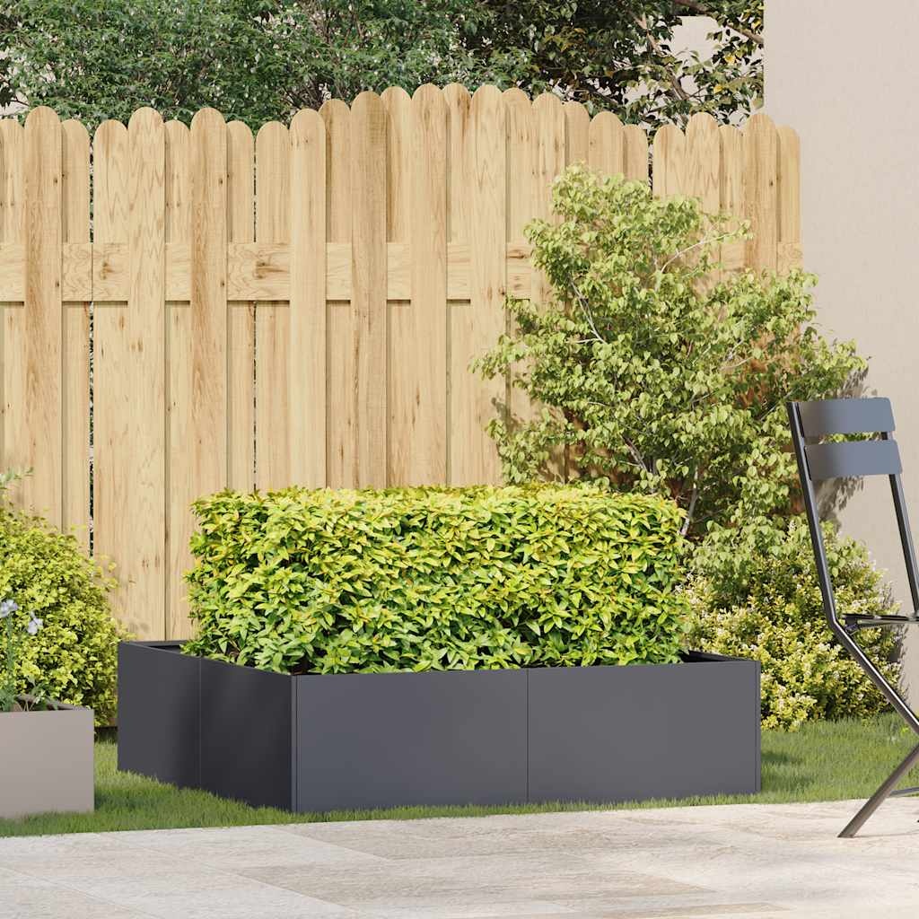 VidaXL Plantenbak 100x100x30 cm staal antracietkleurig