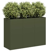 VidaXL Plantenbak 120x40x80 cm koudgewalst staal olijfgroen