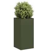 VidaXL Plantenbak 40x40x80 cm koudgewalst staal olijfgroen