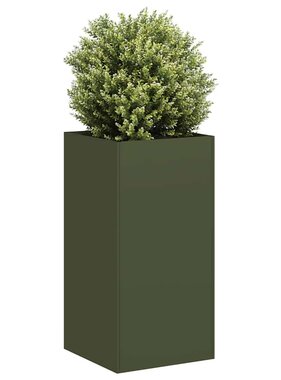 VidaXL Plantenbak 40x40x80 cm koudgewalst staal olijfgroen