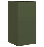 VidaXL Plantenbak 40x40x80 cm koudgewalst staal olijfgroen
