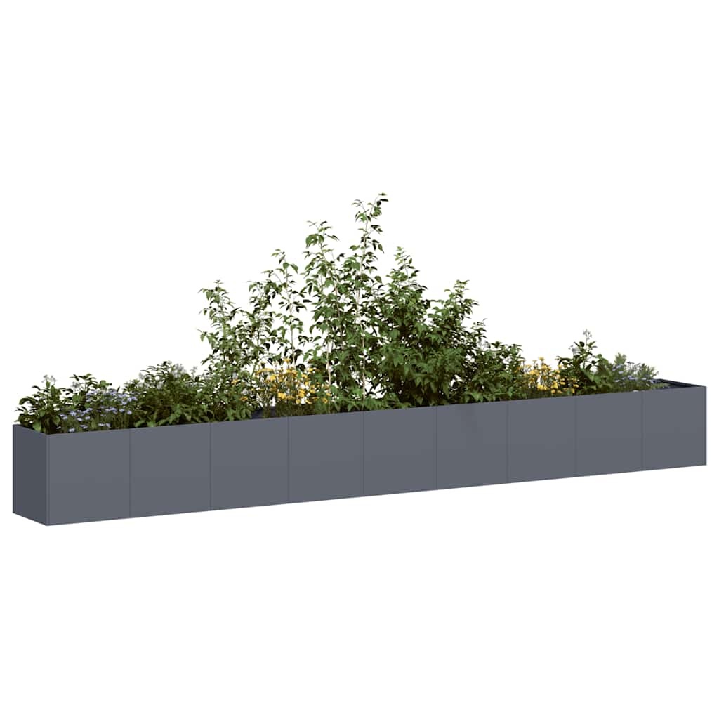 VidaXL Plantenbak 360x40x40 cm koudgewalst staal antracietkleurig