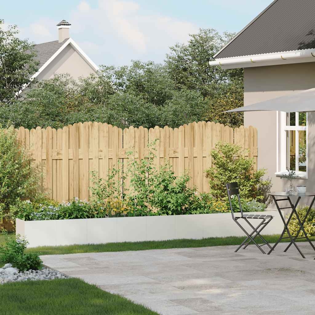 VidaXL Plantenbak 360x40x40 cm koudgewalst staal wit