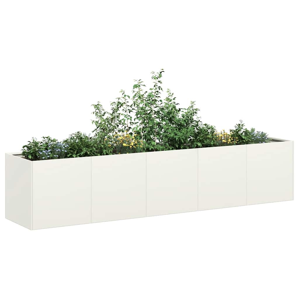 VidaXL Plantenbak 200x40x40 cm koudgewalst staal wit