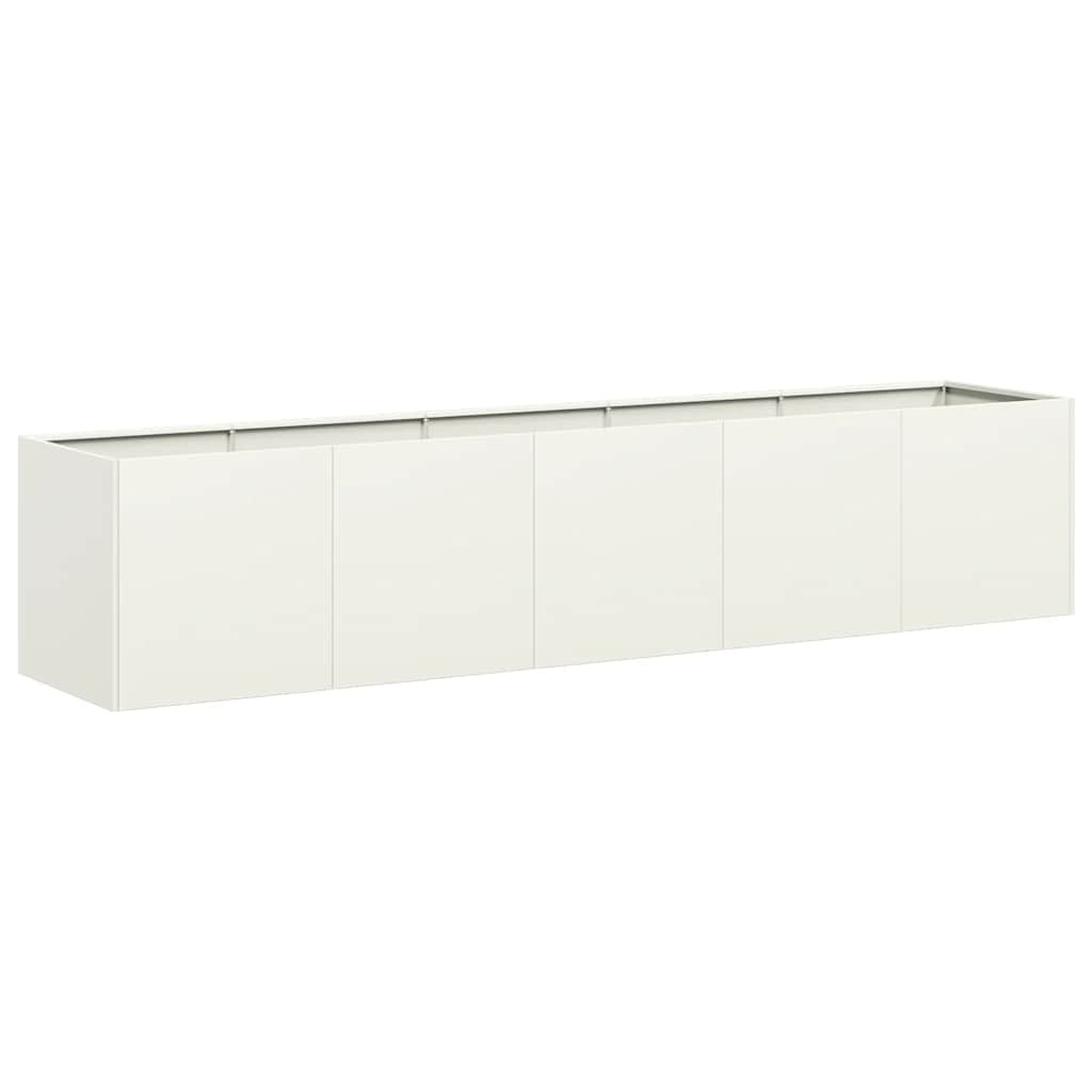 VidaXL Plantenbak 200x40x40 cm koudgewalst staal wit