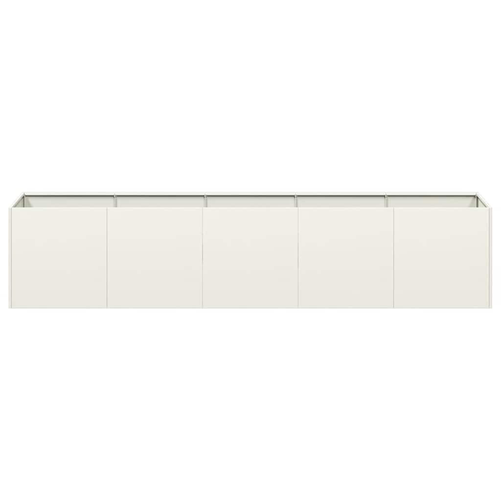 VidaXL Plantenbak 200x40x40 cm koudgewalst staal wit