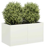 VidaXL Plantenbak 80x40x40 cm koudgewalst staal wit