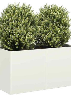 VidaXL Plantenbak 80x40x40 cm koudgewalst staal wit