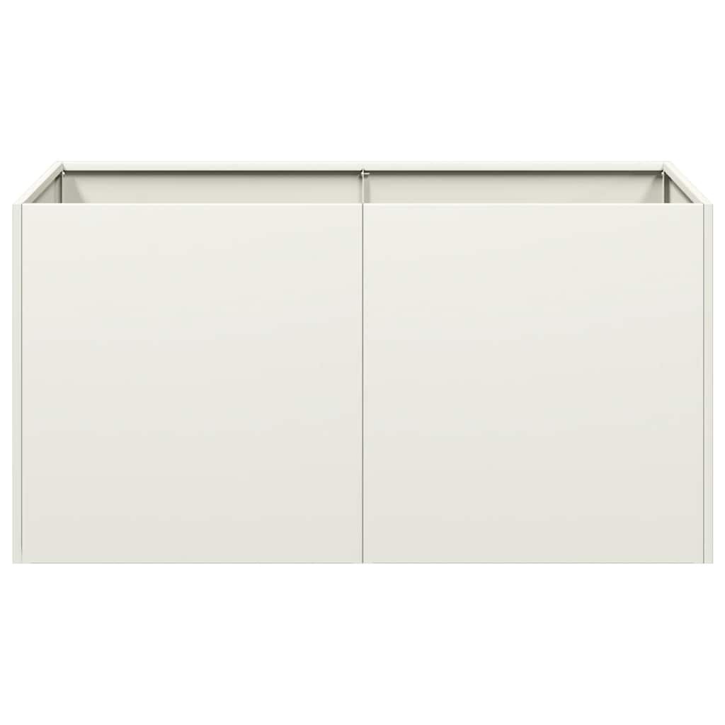 VidaXL Plantenbak 80x40x40 cm koudgewalst staal wit