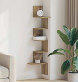 VidaXL Hoekwandschap 32x32x127,5 cm bewerkt hout artisanaal eiken