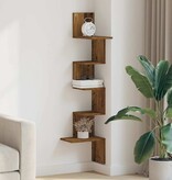 VidaXL Hoekwandschap 32x32x127,5 cm bewerkt hout oud houtkleurig