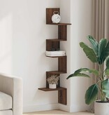 VidaXL Hoekwandschap 32x32x127,5 cm bewerkt hout bruin eikenkleurig