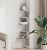 VidaXL Hoekwandschap 32x32x127,5 cm bewerkt hout betongrijs