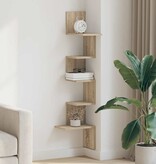 VidaXL Hoekwandschap 32x32x127,5 cm bewerkt hout sonoma eikenkleurig