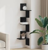 VidaXL Hoekwandschap 32x32x127,5 cm bewerkt hout zwart