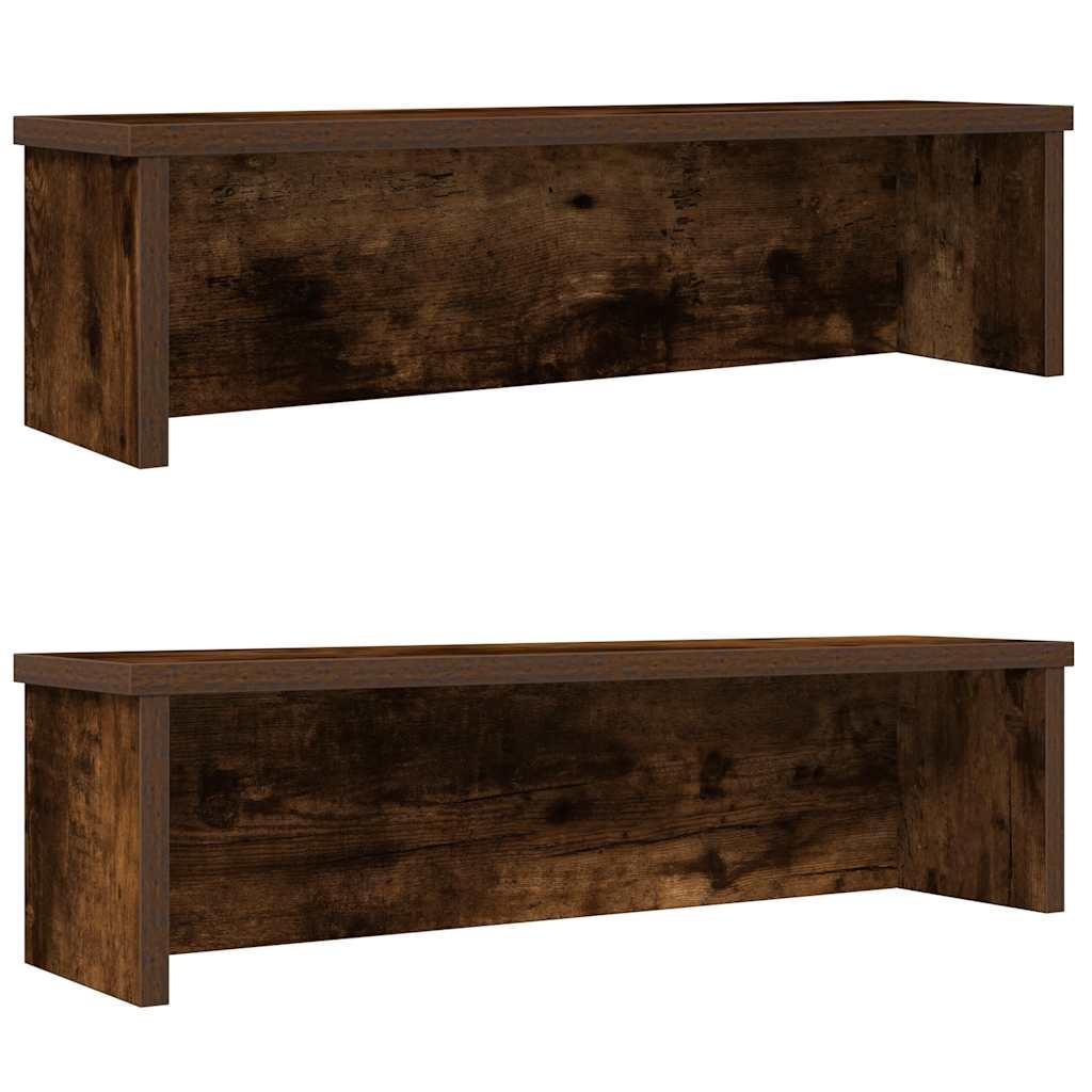 VidaXL Keukenrekken stapelbaar 2 st 60x15x16 cm gerookt eikenkleurig