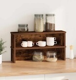VidaXL Keukenrekken stapelbaar 2 st 60x15x16 cm gerookt eikenkleurig