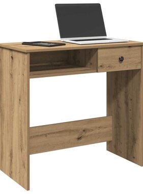 VidaXL Bureau 80x40x75 cm bewerkt hout artisanaal eikenkleurig
