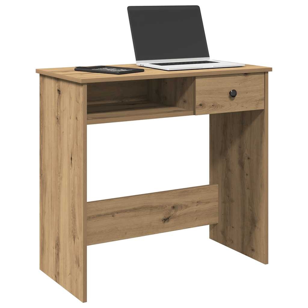 VidaXL Bureau 80x40x75 cm bewerkt hout artisanaal eikenkleurig