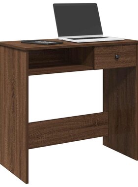 VidaXL Bureau 80x40x75 cm bewerkt hout bruin eikenkleur