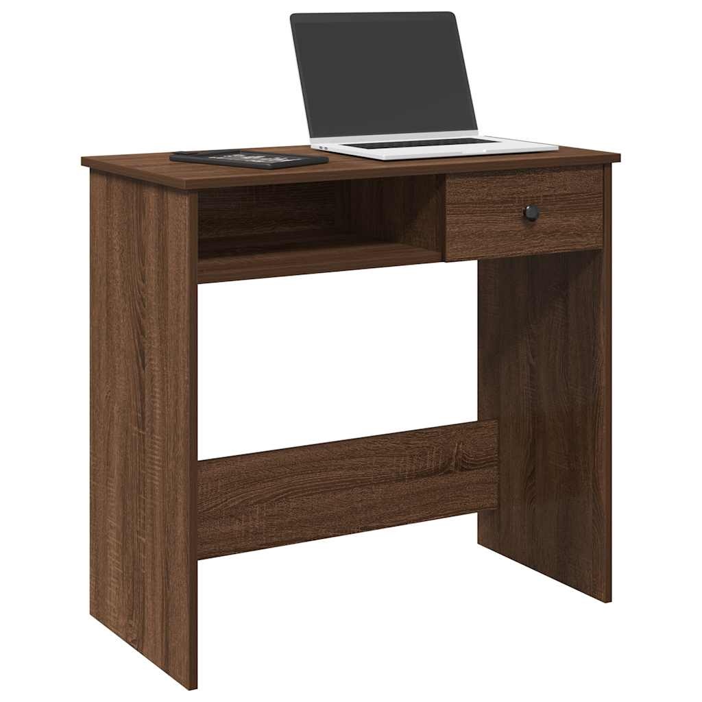 VidaXL Bureau 80x40x75 cm bewerkt hout bruin eikenkleur