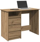 VidaXL Bureau 102x50x75 cm bewerkt hout artisanaal eikenkleurig