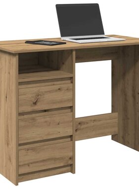 VidaXL Bureau 102x50x75 cm bewerkt hout artisanaal eikenkleurig