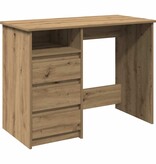 VidaXL Bureau 102x50x75 cm bewerkt hout artisanaal eikenkleurig