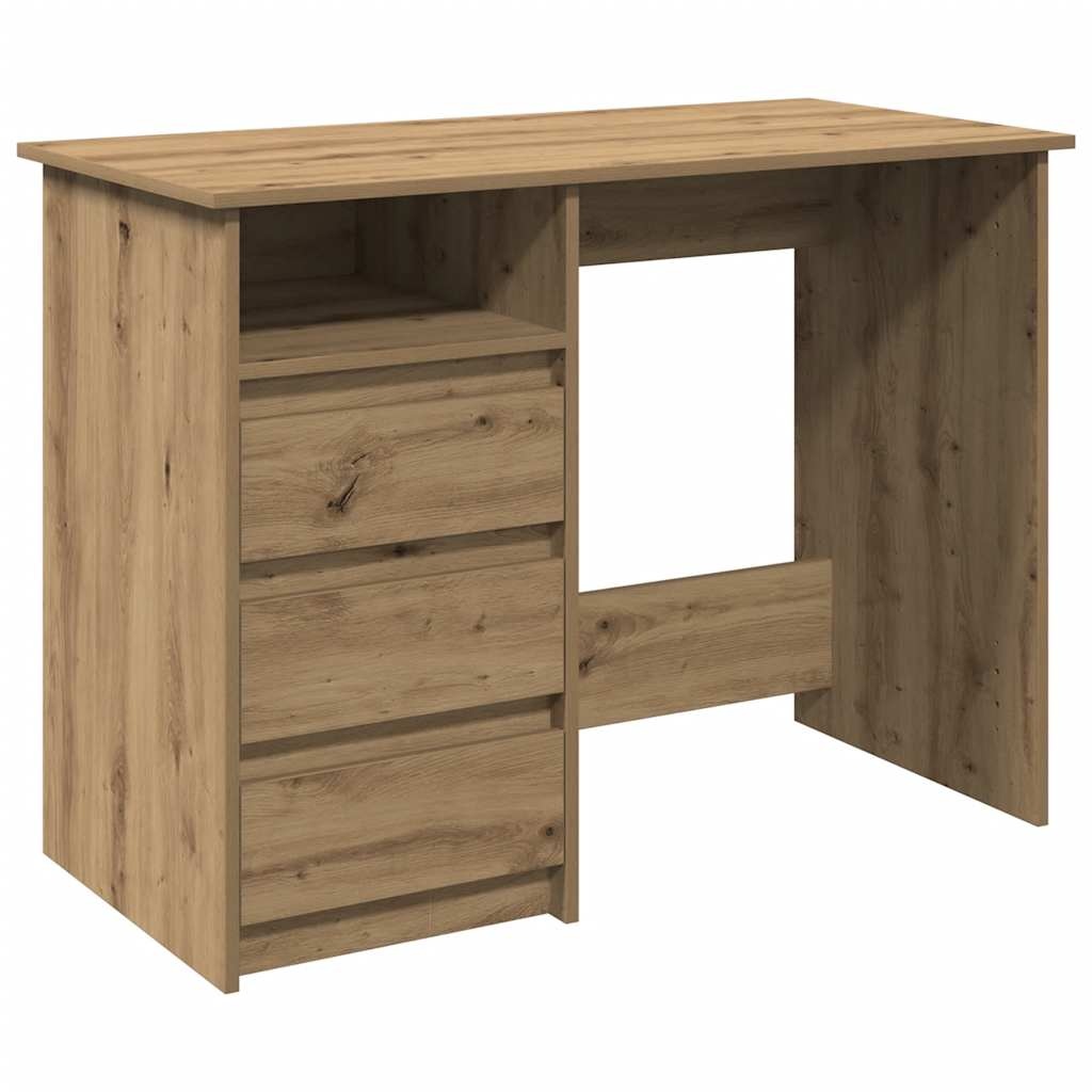VidaXL Bureau 102x50x75 cm bewerkt hout artisanaal eikenkleurig