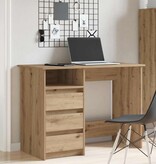 VidaXL Bureau 102x50x75 cm bewerkt hout artisanaal eikenkleurig