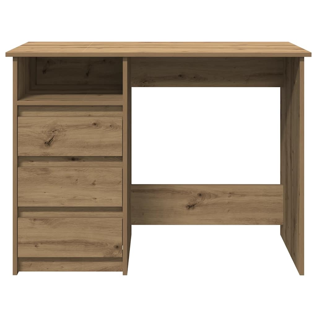 VidaXL Bureau 102x50x75 cm bewerkt hout artisanaal eikenkleurig