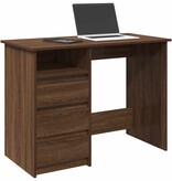 VidaXL Bureau 102x50x75 cm bewerkt hout bruin eikenkleurig