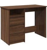 VidaXL Bureau 102x50x75 cm bewerkt hout bruin eikenkleurig