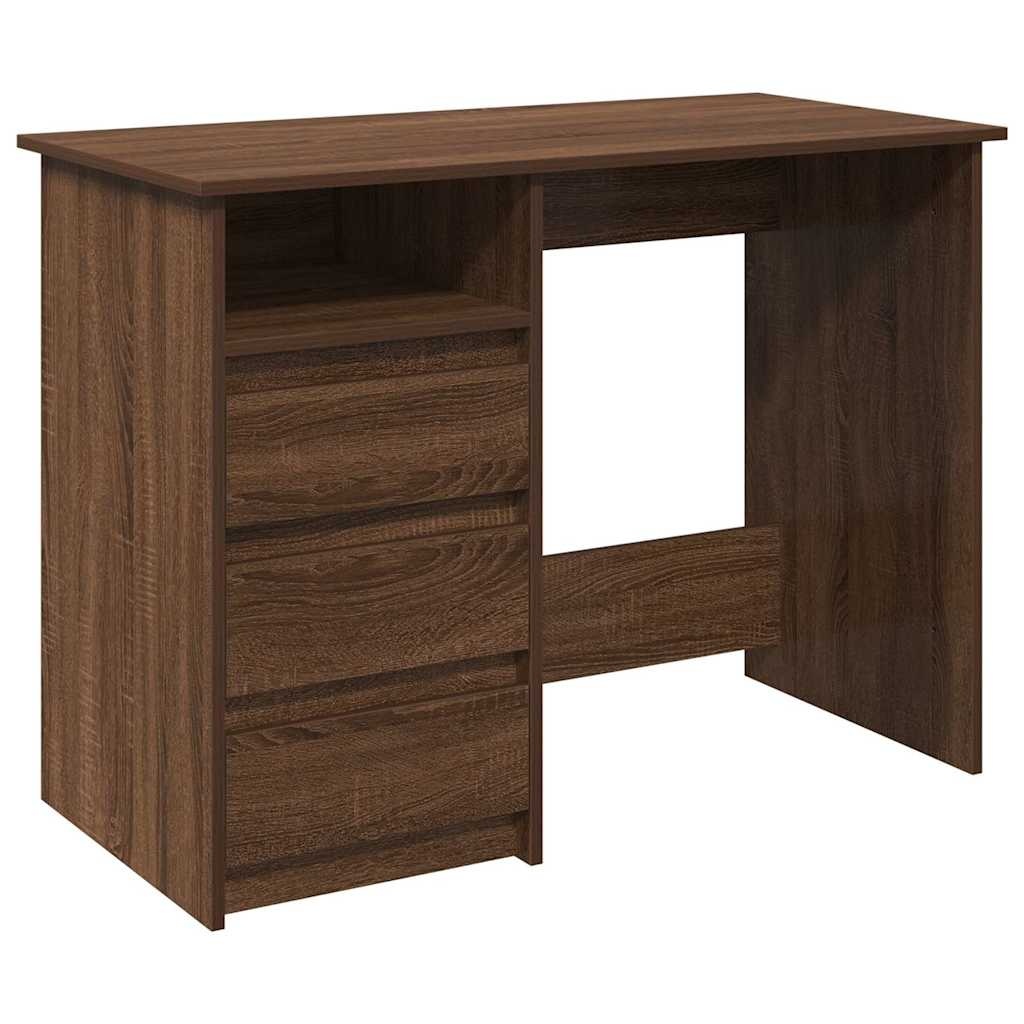 VidaXL Bureau 102x50x75 cm bewerkt hout bruin eikenkleurig