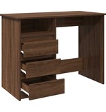 VidaXL Bureau 102x50x75 cm bewerkt hout bruin eikenkleurig