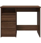 VidaXL Bureau 102x50x75 cm bewerkt hout bruin eikenkleurig