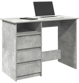 VidaXL Bureau 102x50x75 cm bewerkt hout betongrijs
