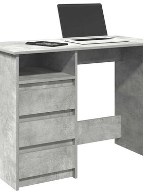 VidaXL Bureau 102x50x75 cm bewerkt hout betongrijs