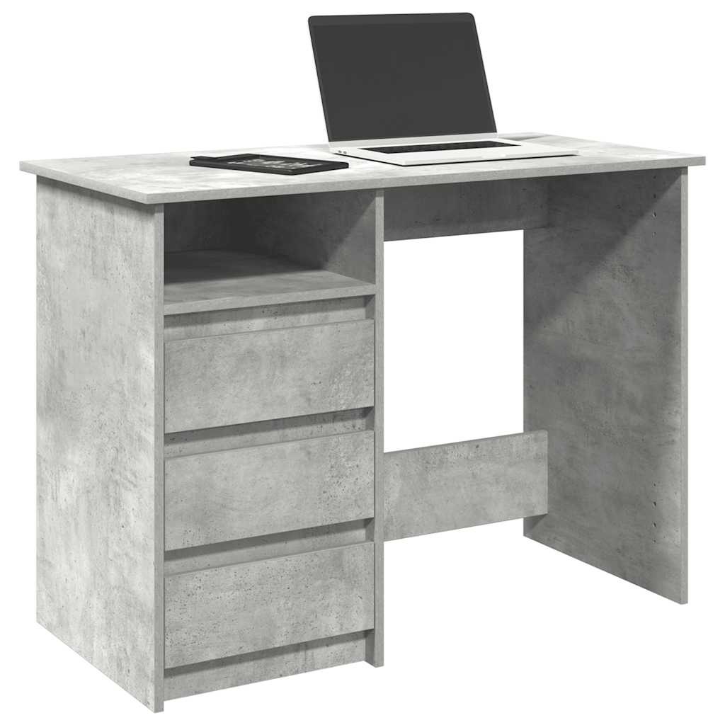 VidaXL Bureau 102x50x75 cm bewerkt hout betongrijs