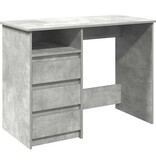 VidaXL Bureau 102x50x75 cm bewerkt hout betongrijs