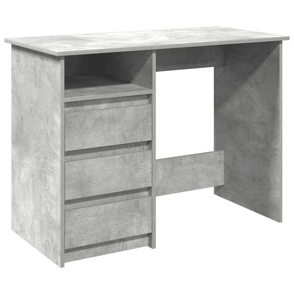 VidaXL Bureau 102x50x75 cm bewerkt hout betongrijs