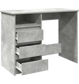 VidaXL Bureau 102x50x75 cm bewerkt hout betongrijs
