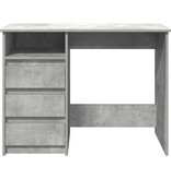 VidaXL Bureau 102x50x75 cm bewerkt hout betongrijs