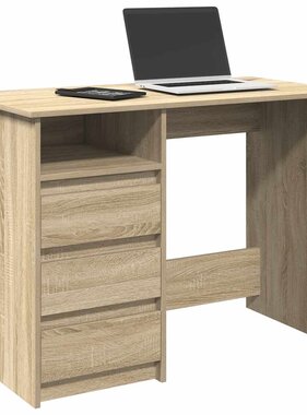 VidaXL Bureau 102x50x75 cm bewerkt hout sonoma eikenkleurig